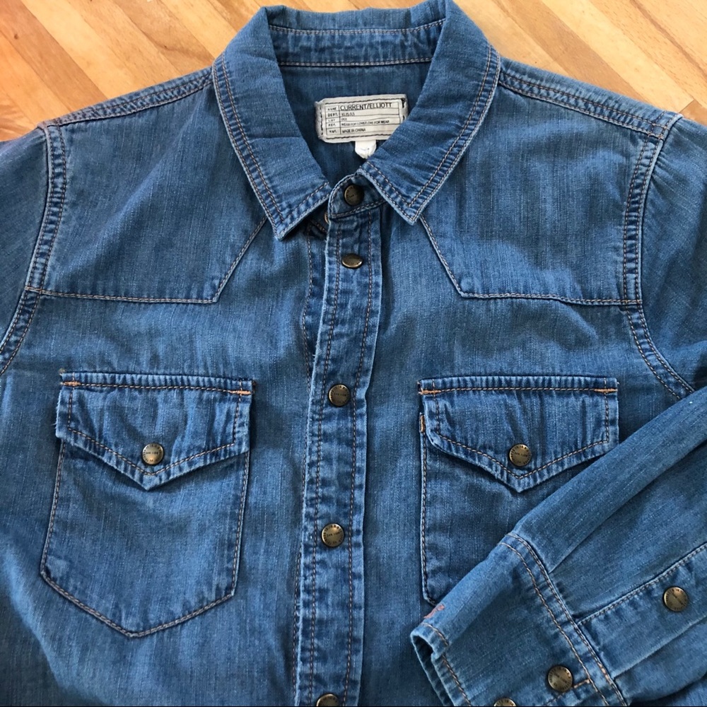 Like new Current Elliot denim snap shirt